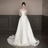 Brasing Light Wedding Dress French Tailing High-End Flower Densate Thin Dress Dress Light Luxury Temperament Welcome Yarn HZ0517