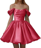 New Word Shoulder Ball Evening Dress 2026 Summer Short Foldless Shoulder-Free Party Adult Dress HZ0517