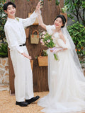 Light Wedding Dress Super Xiansen Is A Simple Sense Of The Little Bride's Morning Robe Small Tail To Go Out On The Outside To Greet The Light Yarn Dress HZ0517