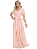 Evening Dress 2026 New Sexy Body Repair V-Neck Chiffon Dress Women's Party Bridesmaid Dress HZ0517