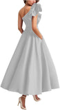 Purple Evening Dress High-Level Temperament Host Art Test Vocal Performance Dress Fluffy Skirt Adult Dress HZ0517