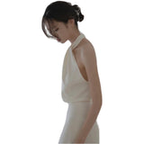 French-Style Sedament Light Wedding Dress 2026 New Bridal Model Temperament Fishtail Welcome Out Of The Yarn Super Fairy Hanging Neck Dress HZ0517