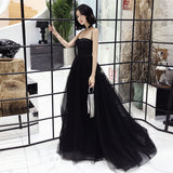 Evening Dress Women 2026 New Banquet Dress Annual Meeting Party Screen Thin Black Sling Host Dress Dress HZ0517