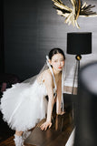 Bride Morning Robe Toast Suit 2026 Summer New Engagement Ponmp Dress Light Wedding Dress White Fairy Princess Dress HZ0517