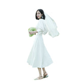 French Simple Dingy Travel Photo Wedding Dress 2026 New Winter Registration Dress Certificate Can Usually Wear A Small White Dress HZ0517