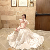 Fairy French Fascery Evening Dress With Dress Female Student Art Show Host Adult Ceremony Sexy Thin HZ0517