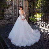 Take The Goods Long-Sleeved Wedding Dress 2026 Tail White Simple Temperament Lace Mid-Rise Wedding Studio HZ0517