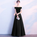 Choir Performance Suit 2026 New Velvet Stuff Blue Dress One-Word Shoulder Banquet Performance Evening Dress HZ0517