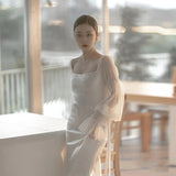 Super Xian Sen Light Wedding Dress 2026 Spring New Waist Bride Welcome Yarn White Simple Temperament Elegant Dress HZ0517