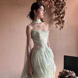 French Bra-Tendered And Light Wedding Dress Bride Morning Dress Female Travel Shot Sen Series Super Fairy White Evening Dress Wedding Welcome Go Out Yarn HZ0517