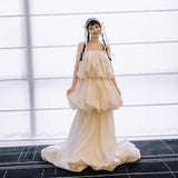 Morning Dress Female Bride Senior Sense Morning Robe Light Wedding Dress Design Super Fairy Light Luxury Toast Dress Dress HZ0517