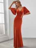 Velvet Banquet Evening Dress Fashion 2026 New Dress Atmospheric Elegant Fashion Evening Dress HZ0517