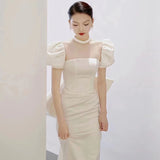 French Light Wedding Dress 2026 New Bridal Temperament Small Tail To Go Out To Welcome The Simple Fish-Tailed And Fasing Dress HZ0517