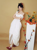 Light Wedding Dress Dress Dress High-End Light Luxury Small Toast Dress Morning Dress Female Bride White Shoulder Dress HZ0517