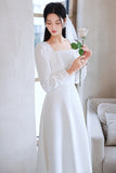 The French Registration Card Of The Sedative Light Wedding Dress Can Usually Wear A Long-Sleeved Dress For A Birthday White Dress. HZ0517