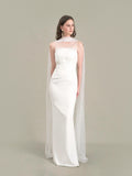 Light-Bosing Wedding Dress Dress Net Yarn Vest Fishtail Long Dress White Korean Dress Dress Dress Dress HZ0517