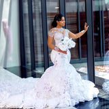 Lace Tail Wedding Dress 2026 African New Bride Wedding Wedding Dress Dress Dress HZ0517