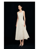 French White Dress Winter New Engagement Dress Dress Women Can Usually Wear Fashion Thin High Temperament Dress HZ0517