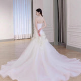 Brased Light Wedding Dress 2026 Spring New Sexy Flower Fishtail Main Yarn Super Fairy At The Runaway Princess Welcome Dress HZ0517