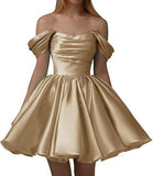 French White Shoulder Wedding Banquet Registration Certificate Go Out Yarn Birthday Party Annual Short Evening Dress Dress HZ0517