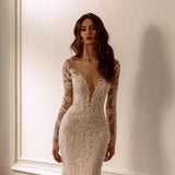 Spring New Fishtail Dress Wedding Dress Detachable Long-Tail Wedding Dress High-End Light Luxury Back Dress HZ0517