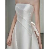 Brased And Densate Wedding Dress 2026 New Bridal Small Yarn Texture French Light Door Yarn Small Tail Dress HZ0517