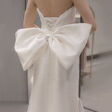 Tempering Bra Light Wedding Dress 2026 New White Simple Small Tail Wedding Registration Temperament Fishtail Thin Dress HZ0517