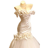One-Word Shoulder Fishtail Light Wedding Dress 2026 New Fairy Bridal Retro Welcome Yarn Overseas Warehouse Goods HZ0517