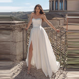 2026 New French-Style Lint-Faced Tective-Faced Thin Wedding Dress Simple Tug-Tailed Travel Seny Yarn HZ0517