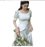 Simplicity Light Wedding Dress French Dress 2026 New Simple Temperament Simple Thin Outdoor Yarn HZ0517