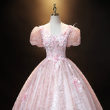 Banquet Evening Dress 2026 New Pink Heavy Industry Ponn Yarn Party Performance Shirt HZ0517