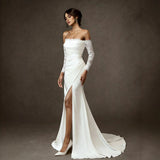 Light Wedding Dress Shoulder 2026 New Temperament Lace Go Out To Welcome The White Shaft Engagement Dress HZ0517
