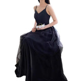 Korean New Wedding Dress Black Sexy Dress Sling Net Dress Banquet Temperament Light Wedding Dress HZ0517