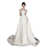 Brasing Light Wedding Dress French Tailing High-End Flower Densate Thin Dress Dress Light Luxury Temperament Welcome Yarn HZ0517