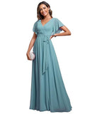 Evening Dress 2026 New Sexy Body Repair V-Neck Chiffon Dress Women's Party Bridesmaid Dress HZ0517