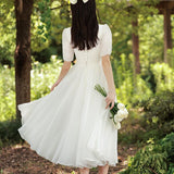White Dress Registration Certificate Dating Small White Dress Women Usually Can Wear French Dress Engagement Dress Summer HZ0517
