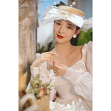Sing Noodle French Light Wedding 2026 New Bride Wedding Super Fairy Travel Simple Long Sleeve Tail Wedding Yarn HZ0517