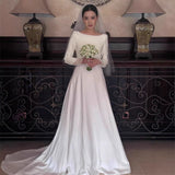 French-Style Seduced Light Wedding Dress Bride Simple Long-Sleeved Senior Sense Of The Door Yarn Small Tail Welcome Dress Autumn Spring HZ0517