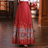 Wine Red Horse Face Skirt 2026 New Bridal Chinese Wedding Dress Engagement Skirt Daily Can Wear The National Style Horse Face Skirt HZ0517