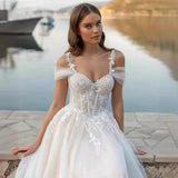 One-Word Shoulder Wedding Dress 2026 New Simple A-Word Slim Fishtail Travel Shot Small Tail Soft Yarn Thin HZ0517