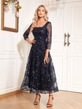 Simple Evening Dress 2026 New Broken Flower Long Net Collar Party Dress Dress HZ0517