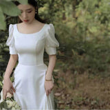 Simplicity Light Wedding Dress French Dress 2026 New Simple Temperament Simple Thin Outdoor Yarn HZ0517