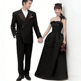 Black Evening Dress Studio Photo Theme Long Bra Light Luxury Niche Set Of Simple Heben Wind Small Black Dress HZ0517