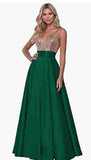Women's Lien Rose Gold Evening Dresses Ball Dresses V-Necked Backs Of The Leadsmaid's Dresses Dinner Party Evening Dresses HZ0517