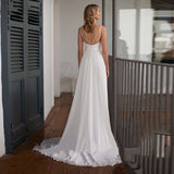 Suspension Deep V Collared Light Wedding Dress 2026 Spring New Small Tail Fashion Simple Travel Host Dress HZ0517