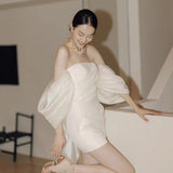 French Light Wedding Bridal Temperament Niche Densate Morning Robes Out Of The Yarn Small Small Engagement Dress Dress Skirt HZ0517