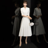 White Dress Women 2026 New Medium And Long Daily Wear Dress Marriage Certificate Registration Small White Dress HZ0517
