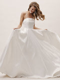 Brassed Denate Light Wedding Dress 2026 New Bridal Main Wedding Dress Hepburn Style Light Luxury Niche High-End Travel Yarn HZ0517