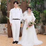 Fairy Sen Light Wedding Dress Bridal Morning Robes Go Out On The Outside Of The Yarn To Welcome The Light Yarn Studio Outdoor Travel Dress HZ0517