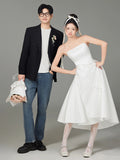 Small Wedding Dress French Simple Light And Thrying Dress Summer Daily Engagement Certificate Dress To Take Pictures HZ0517